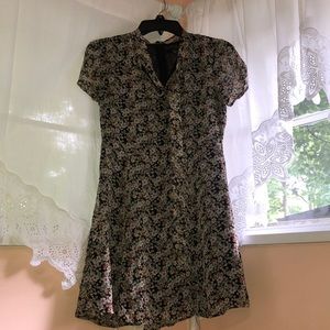 Black dress with flowers all over